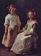 Louis Le Nain Twee meisjes. Spain oil painting artist